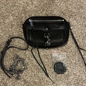 Rebecca Minkoff black leather camera bag